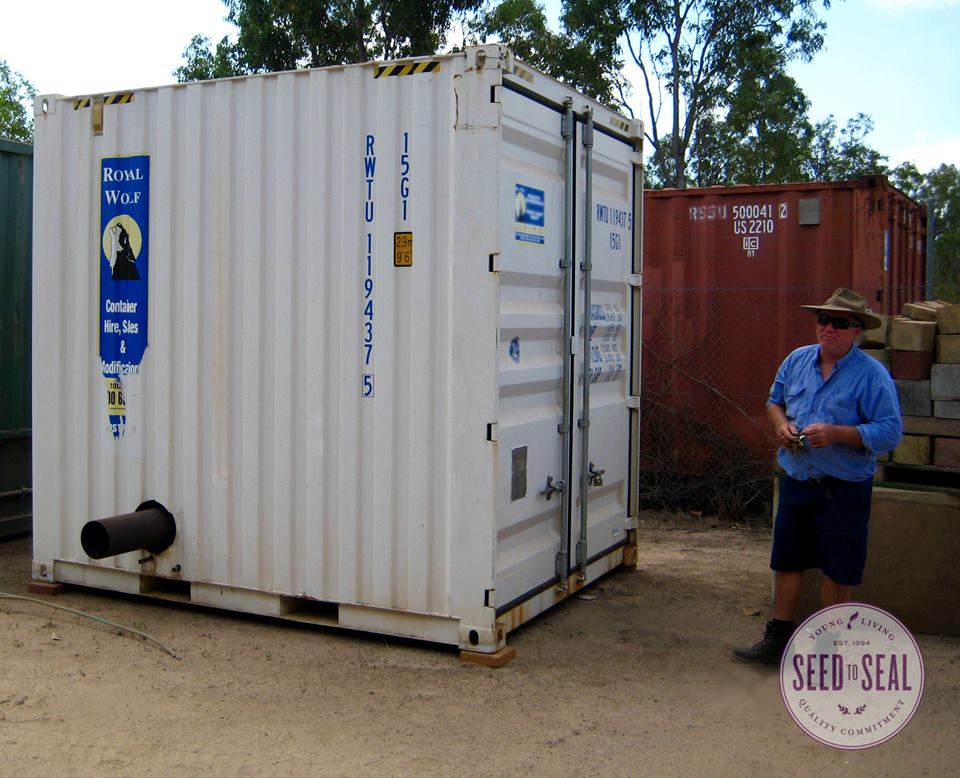 Cargo Container with Blue Cypress